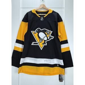 Adidas NHL Pittsburgh Penguins Authentic Hockey Home Jersey Size 46 Black NWT